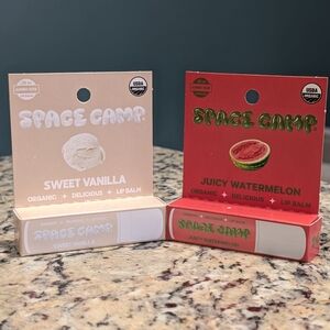 Space Camp JUMBO size Lip Balm Set - Sweet Vanilla and Juicy Watermelon